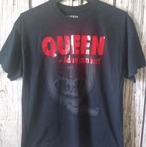 Queen & Adam Lambert Short Sleeve Cotton Graphic Concert Tour T-Shirt Size XL.